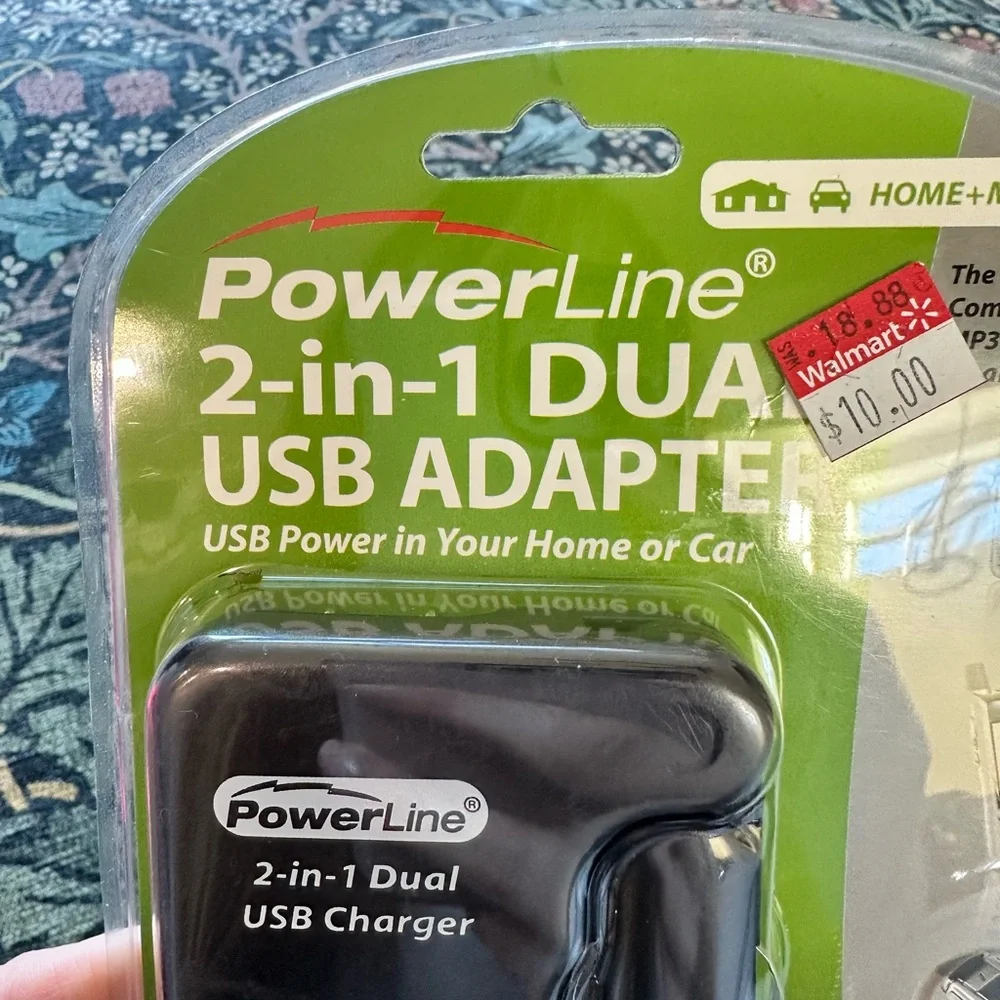 Black 2-in-1 Dual USB Adapter